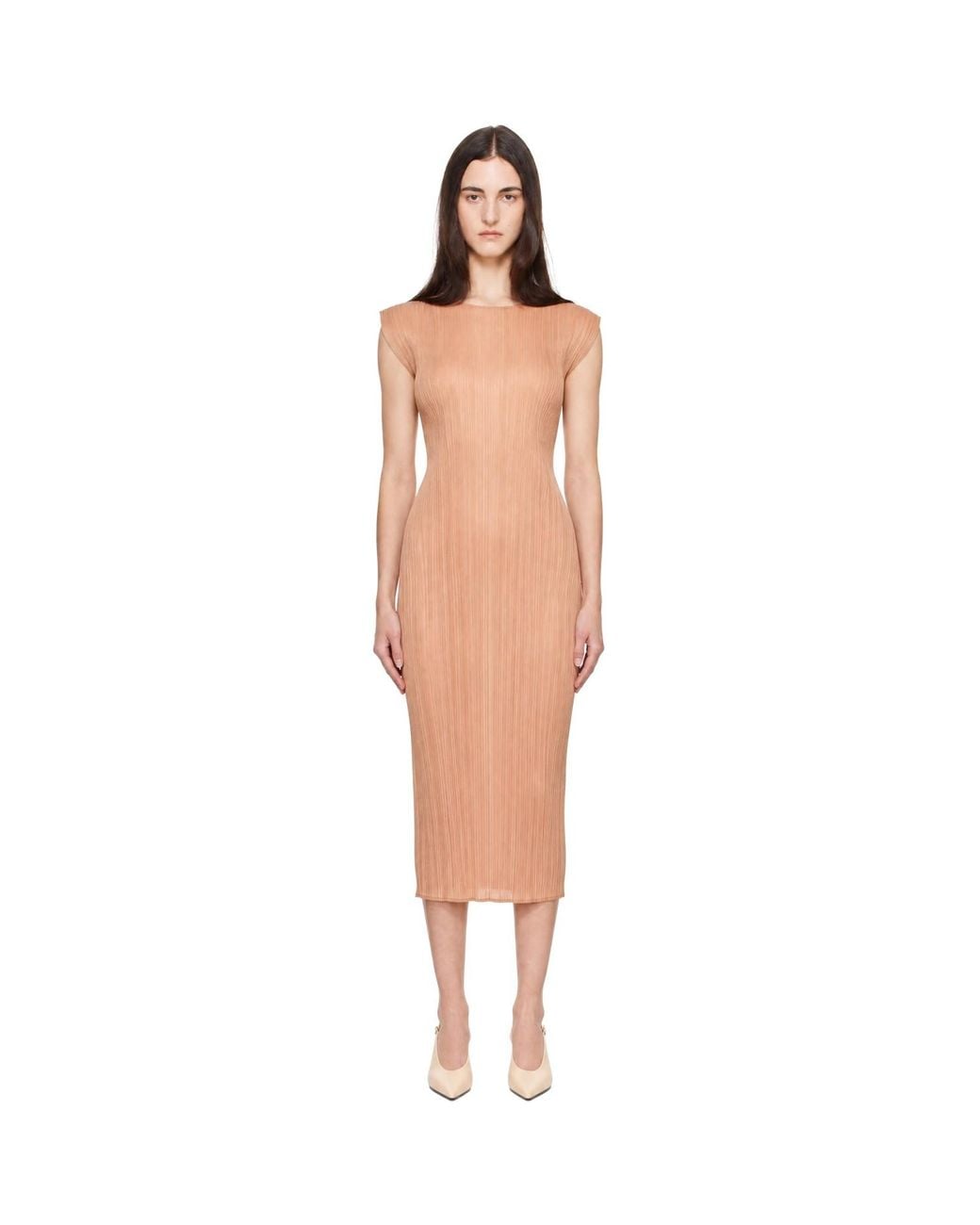 Pleats Please Issey Miyake Multicolor Monthly Colors June Midi Dress