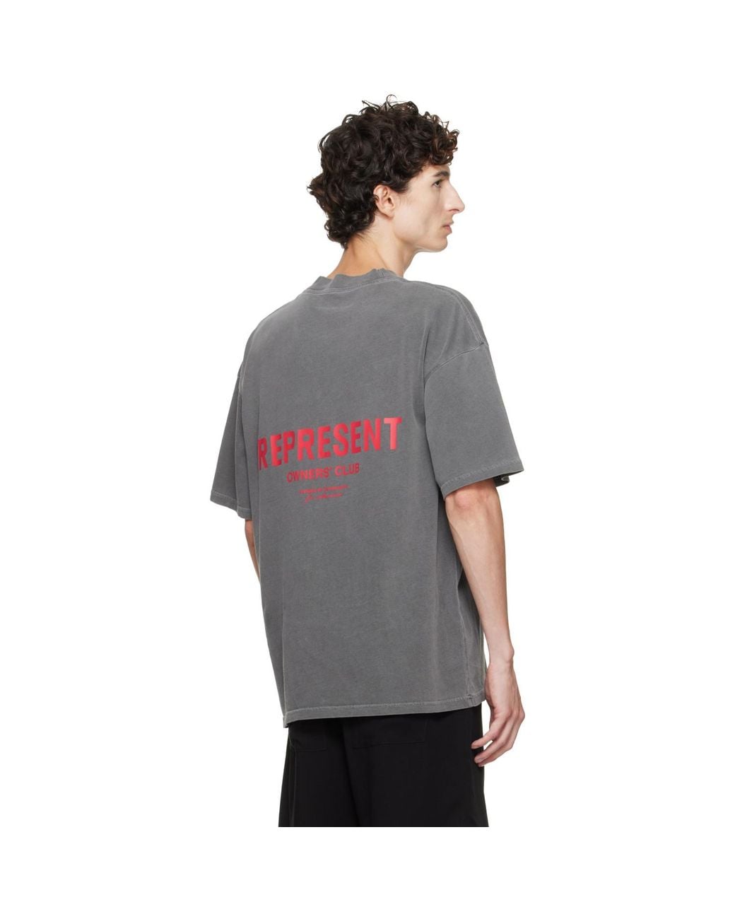 Represent Gray Printed 'Owners Club' T-Shirt for men