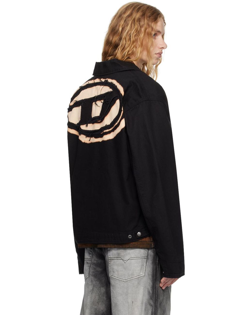 DIESEL J-Taylor-Bleach Denim Jacket in Black for Men | Lyst