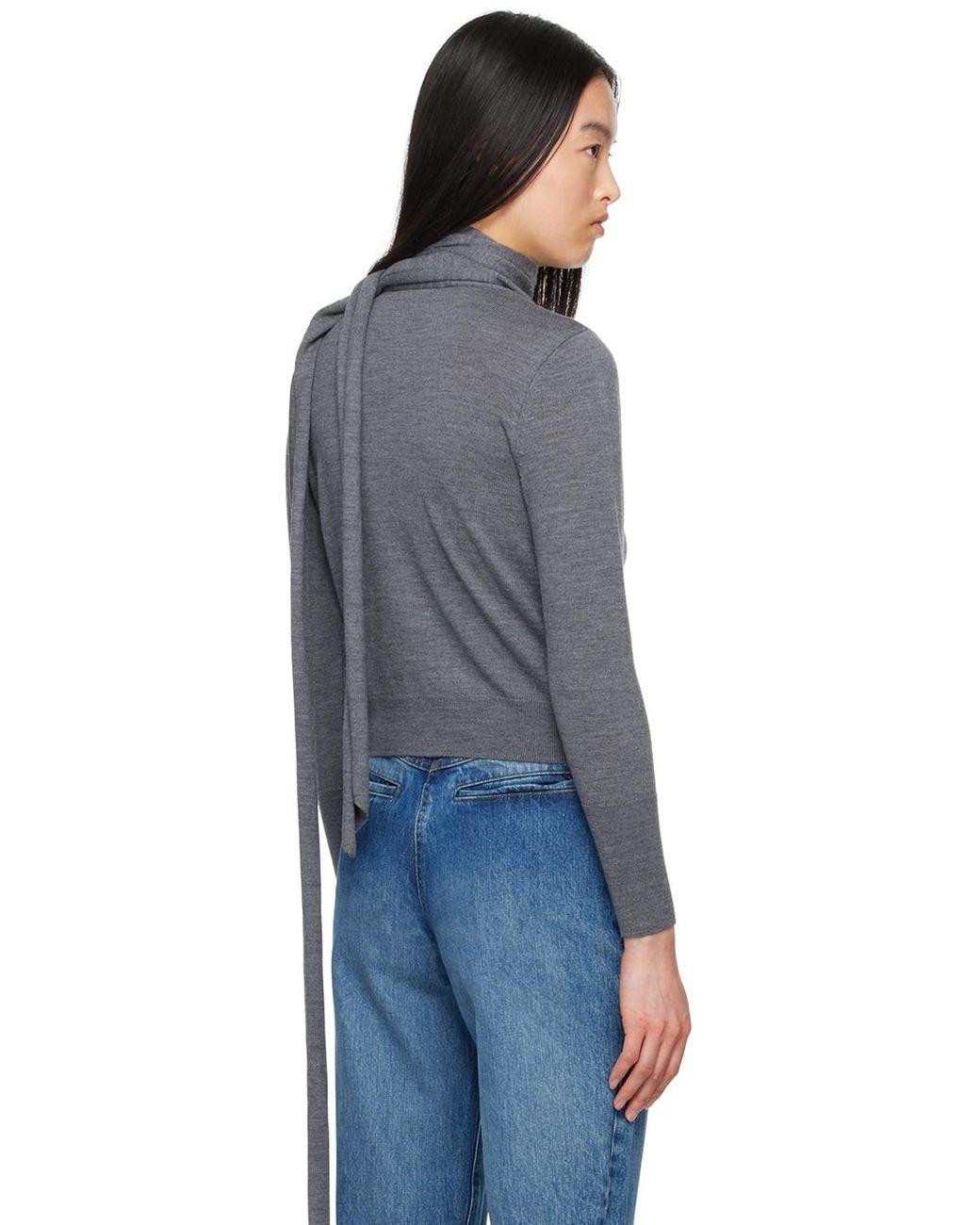 AARON ESH Scarf Cardigan in Black | Lyst UK
