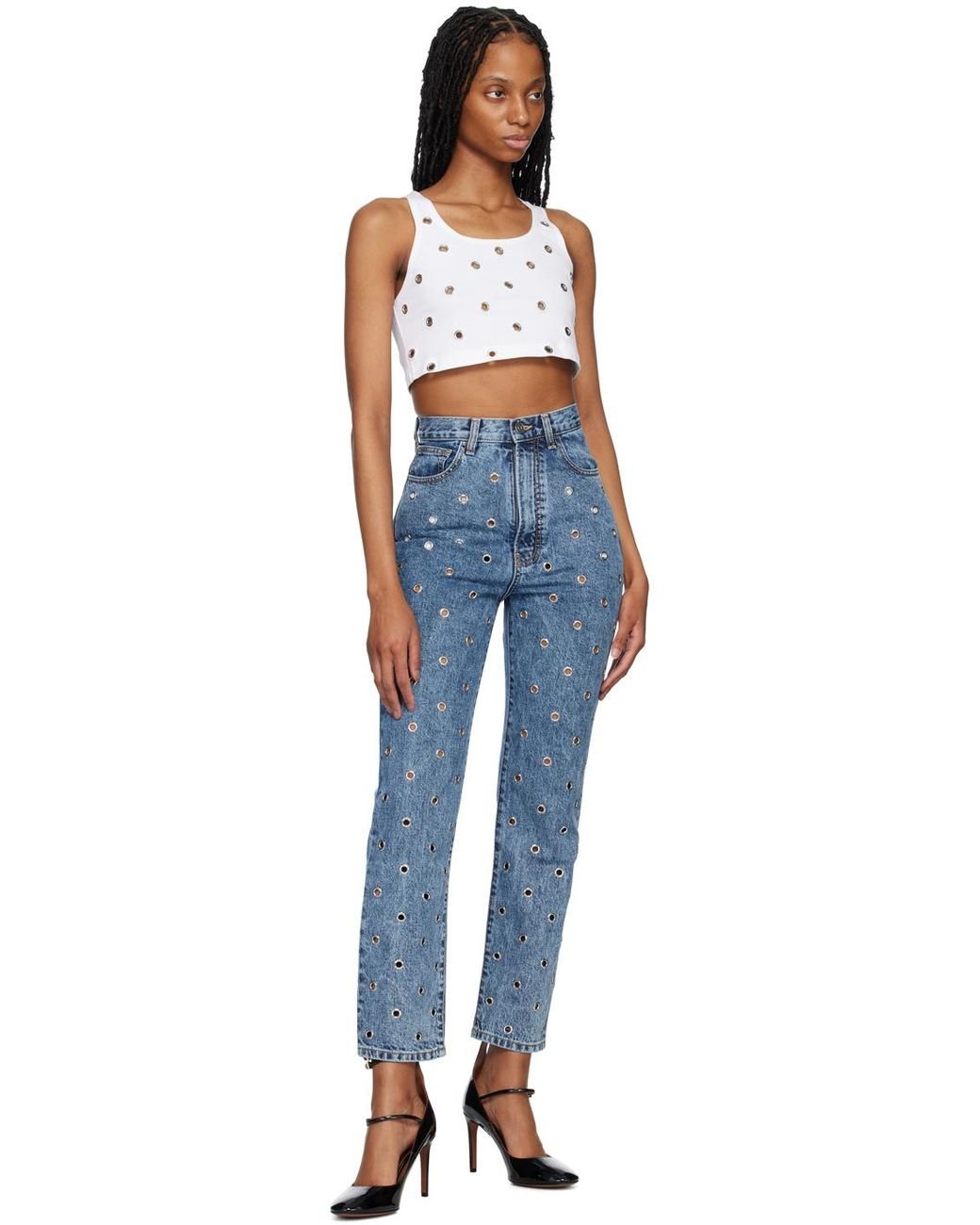 ALAÏA Blue Faded Jeans