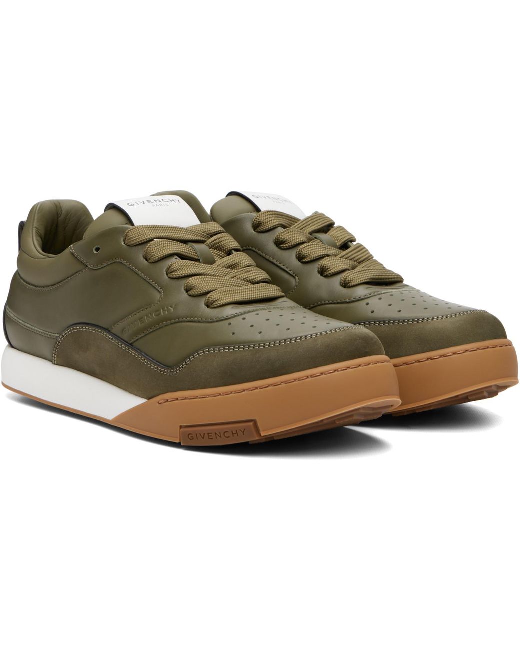 Givenchy Green Khaki Yard' Leather Sneakers for men