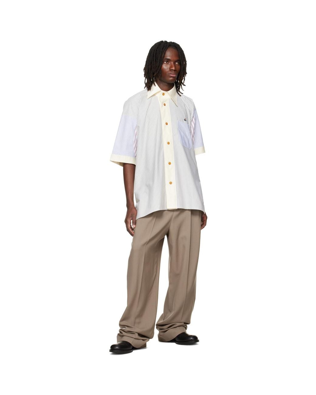Vivienne Westwood White Asymmetric Collar Shirt for men