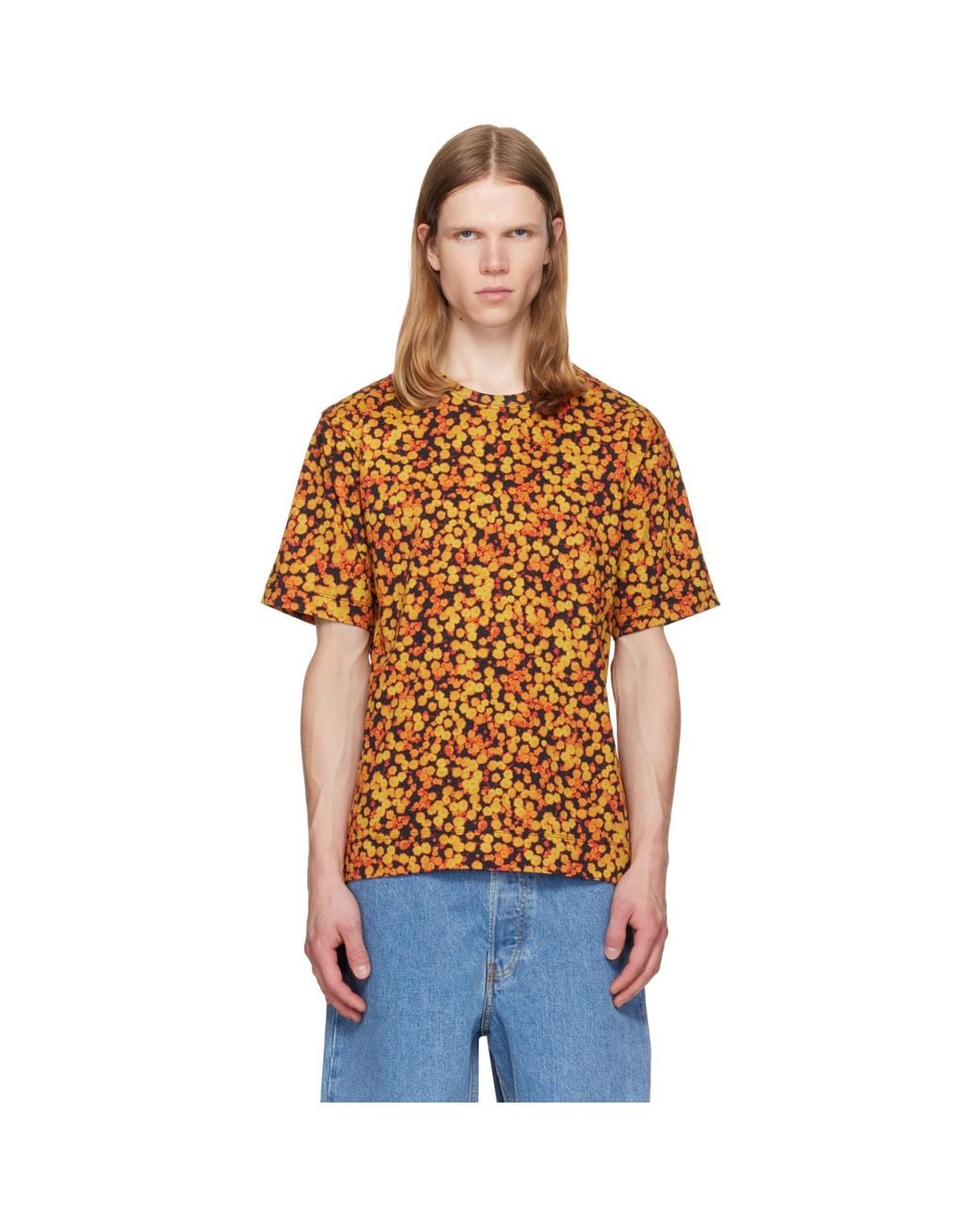 Dries Van Noten Orange Regular Fit Cotton T-Shirt for men