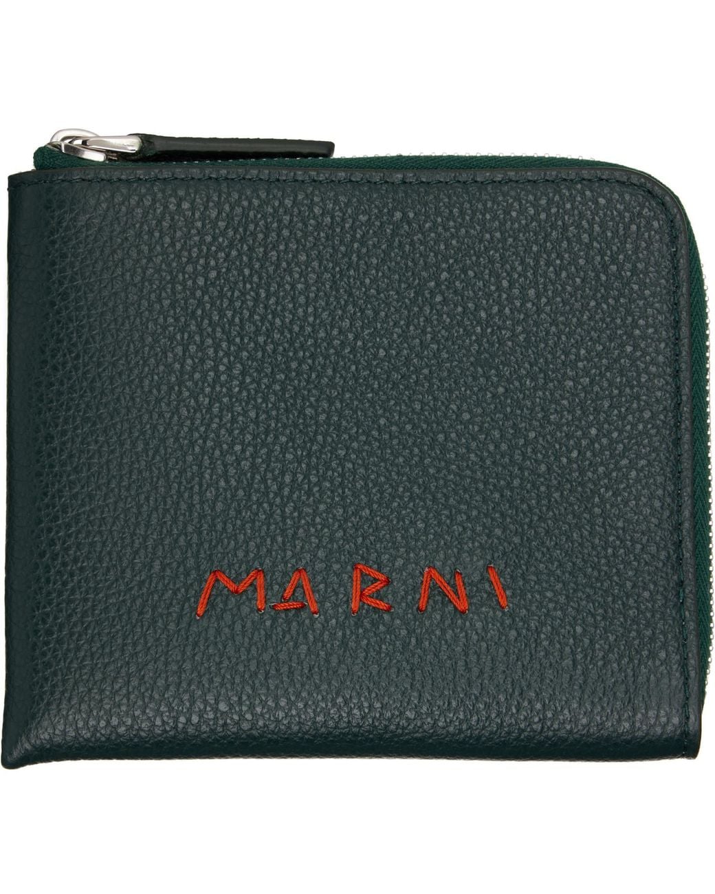 Marni Green Zip Around Wallet for men