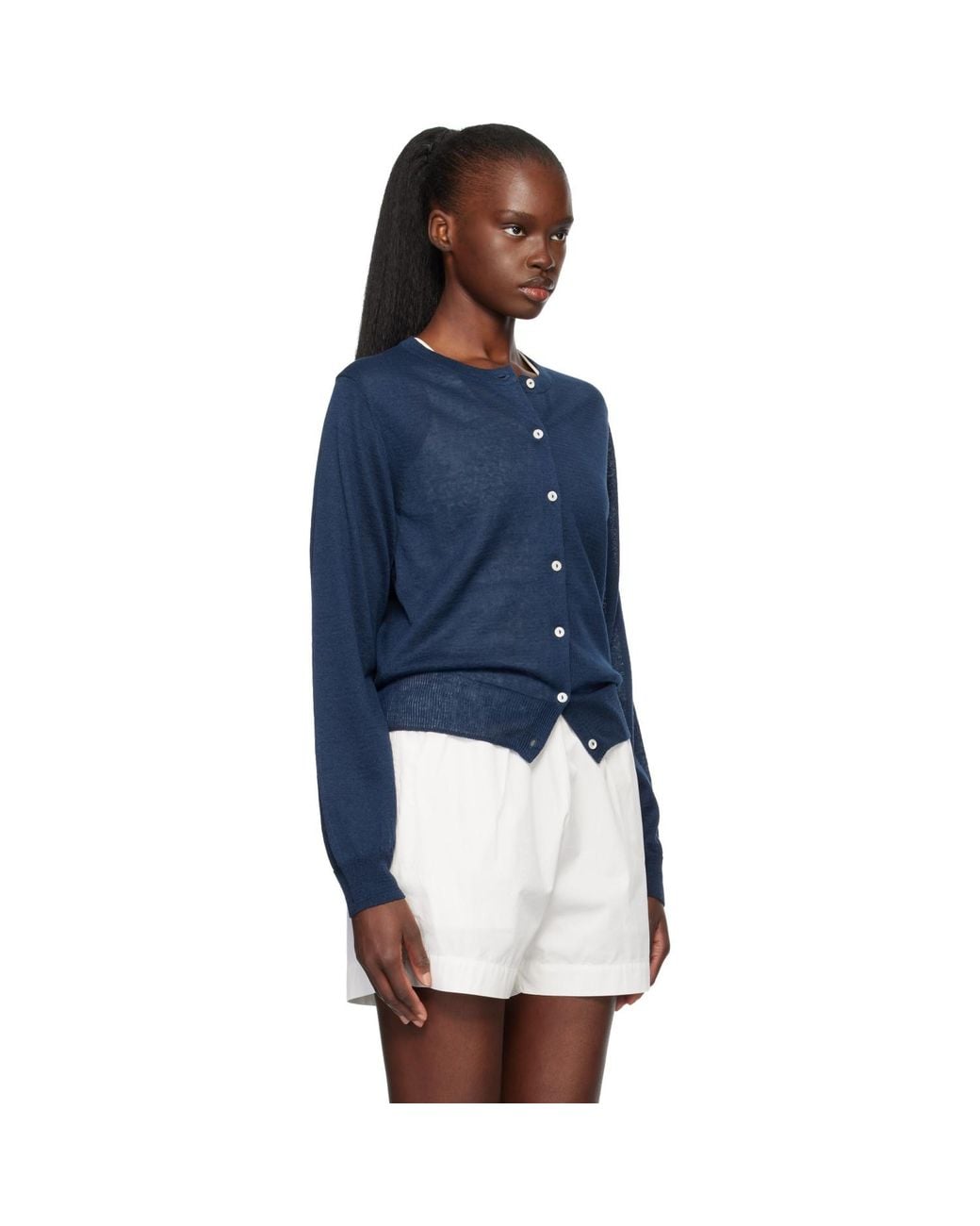 NOTHING WRITTEN Blue Rola Linen Cardigan