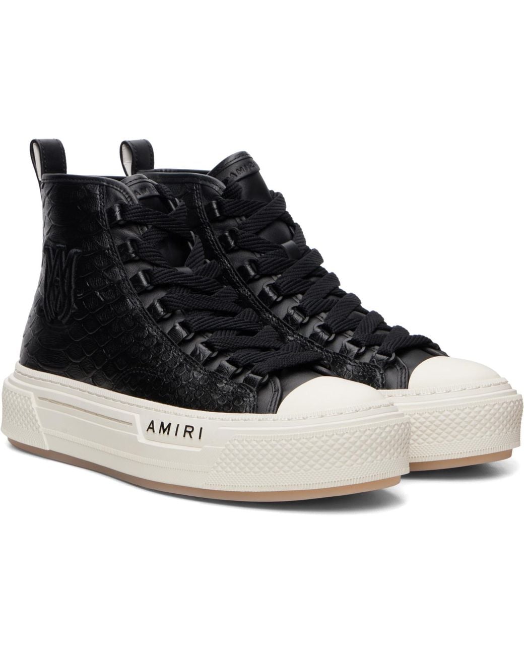 Amiri Black Python Embossed Ma Court Hi Sneakers for men