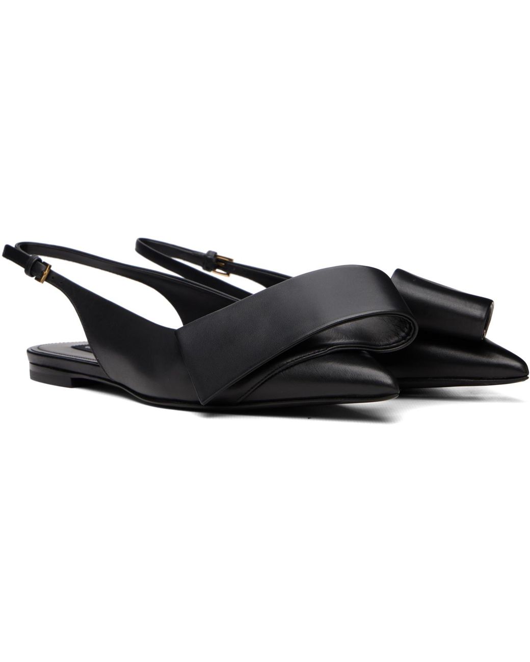 Givenchy Black Twisted Ribbon Slingback Ballerina Flats