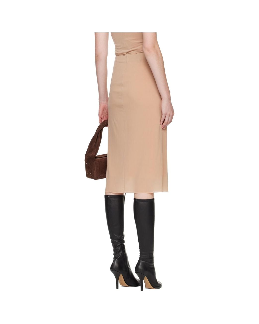 Maison Margiela Natural Fusion Jersey Midi Skirt