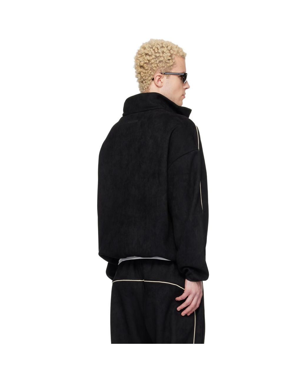 Fear Of God Black Faux-Suede Fleece Signature Modern Track Jacket for men