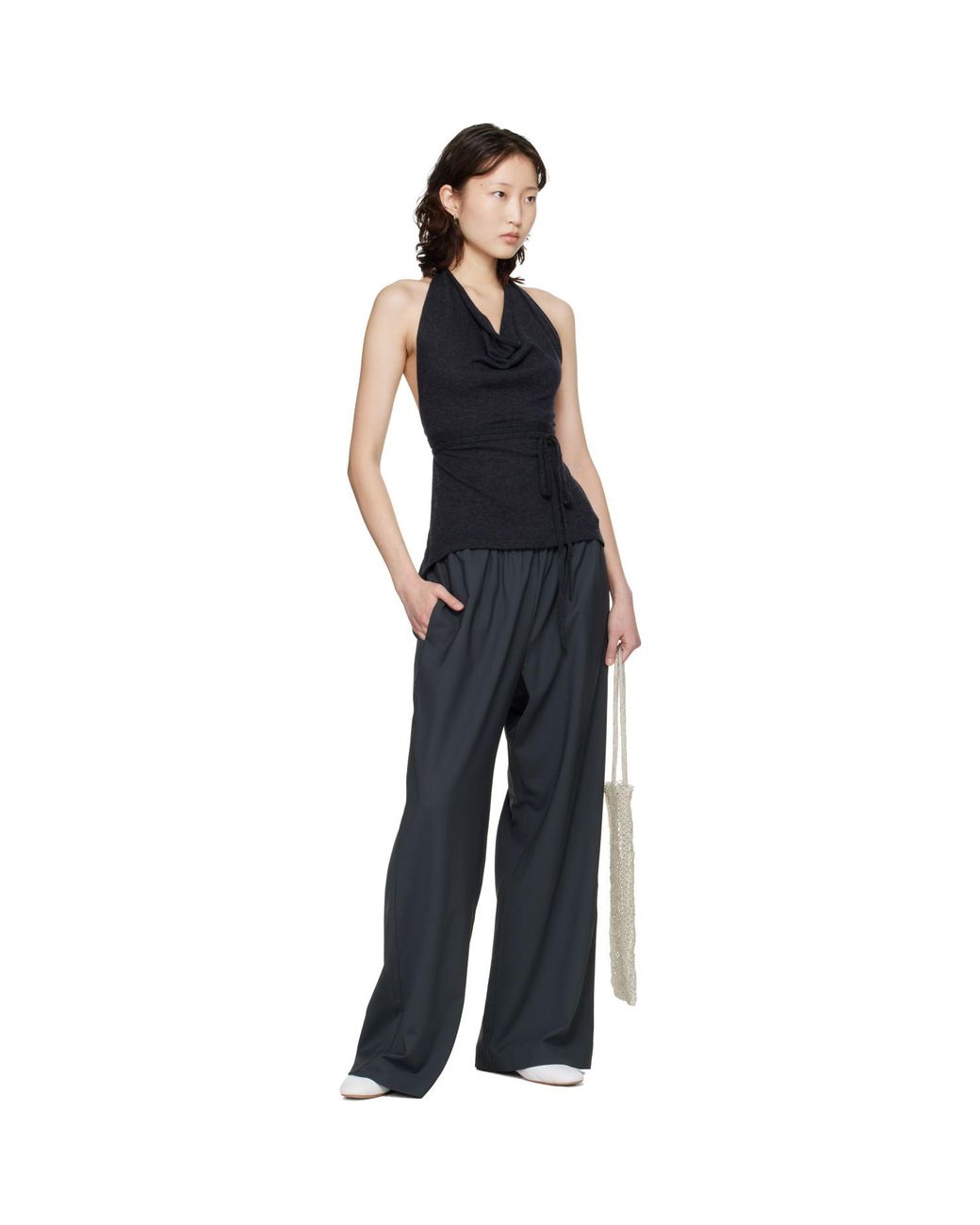 Cordera Black Merino Wool Tie Top