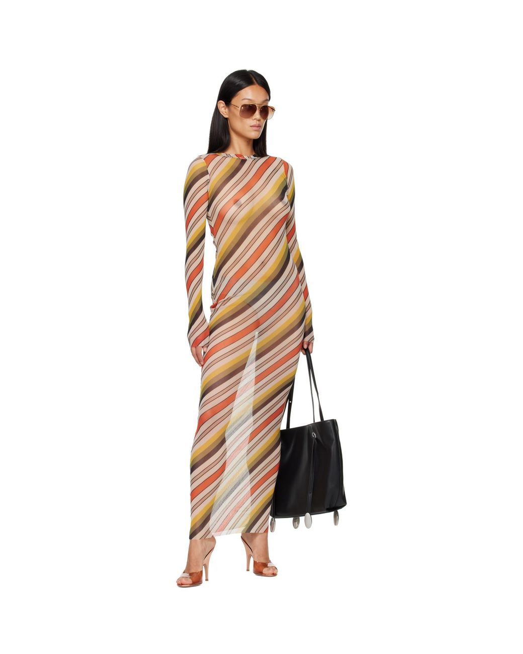 Jean Paul Gaultier Multicolor 'The Retro Stripe' Maxi Dress