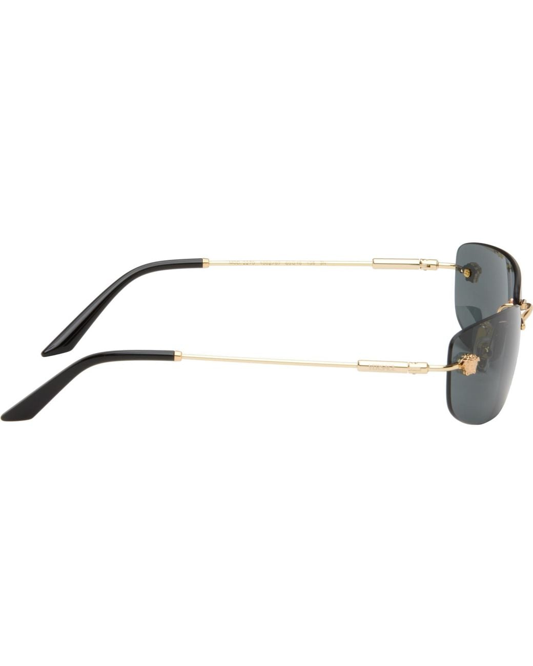 Versace Gray Rimless Rectangle Medusa Sunglasses