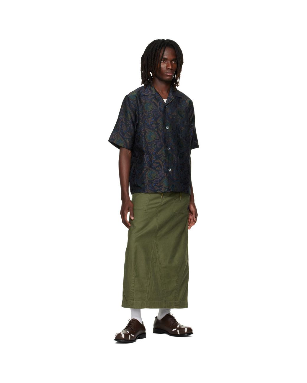 Needles Black Paisley Jacquard Cabana Shirt for men