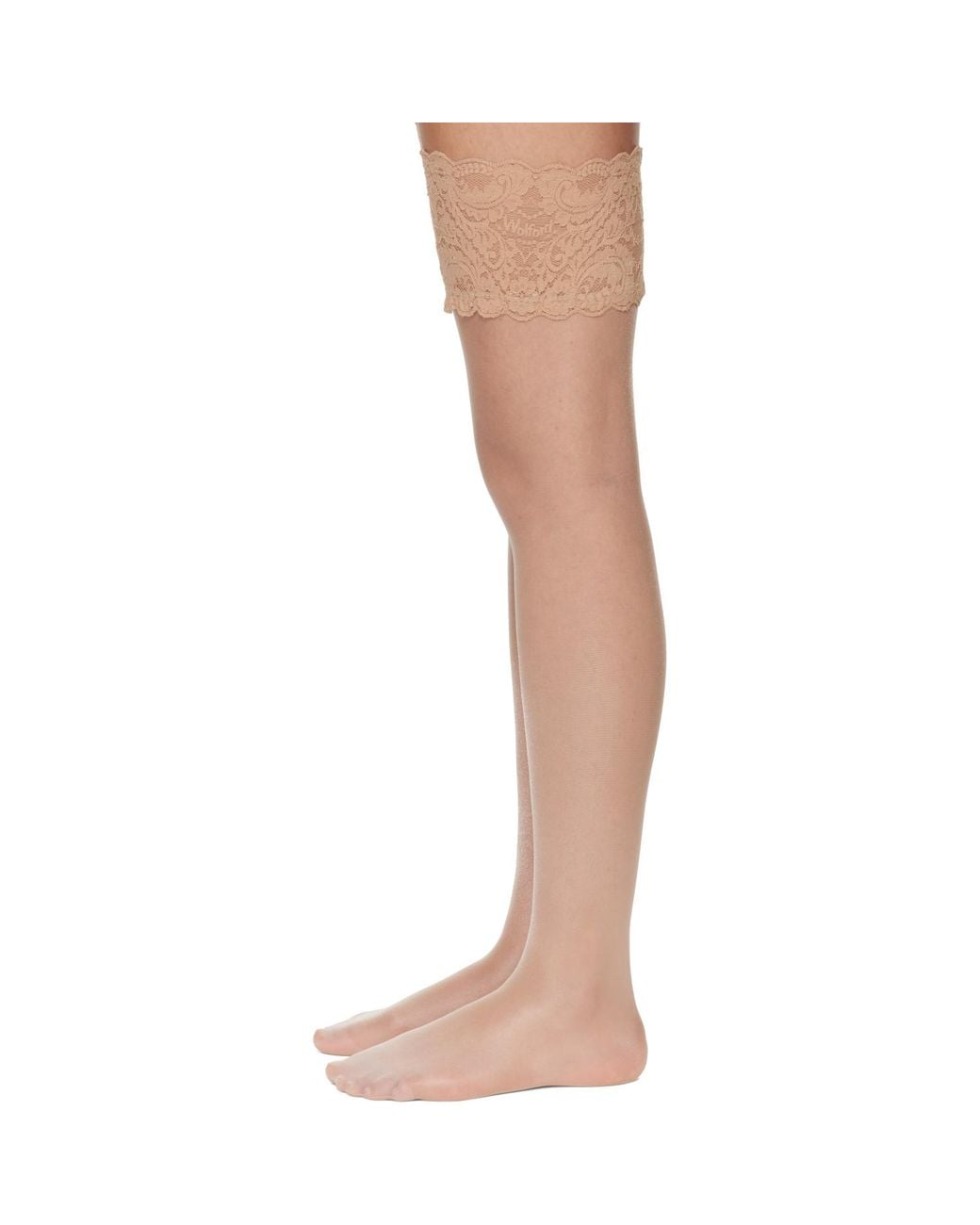 Wolford Brown Satin Touch 20 Stay-Up Stockings