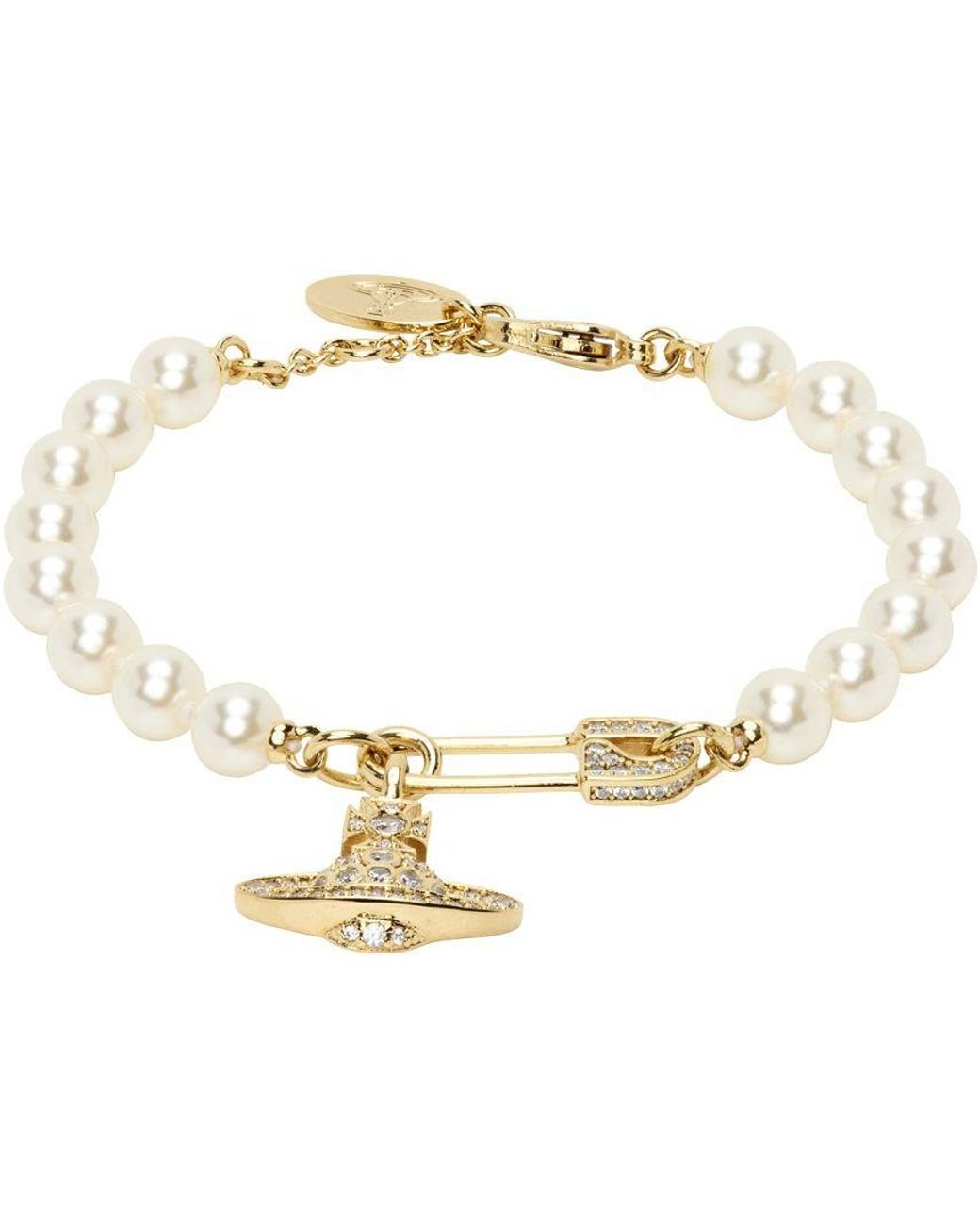 Vivienne Westwood Gold Lucrece Pearl Bracelet in White | Lyst
