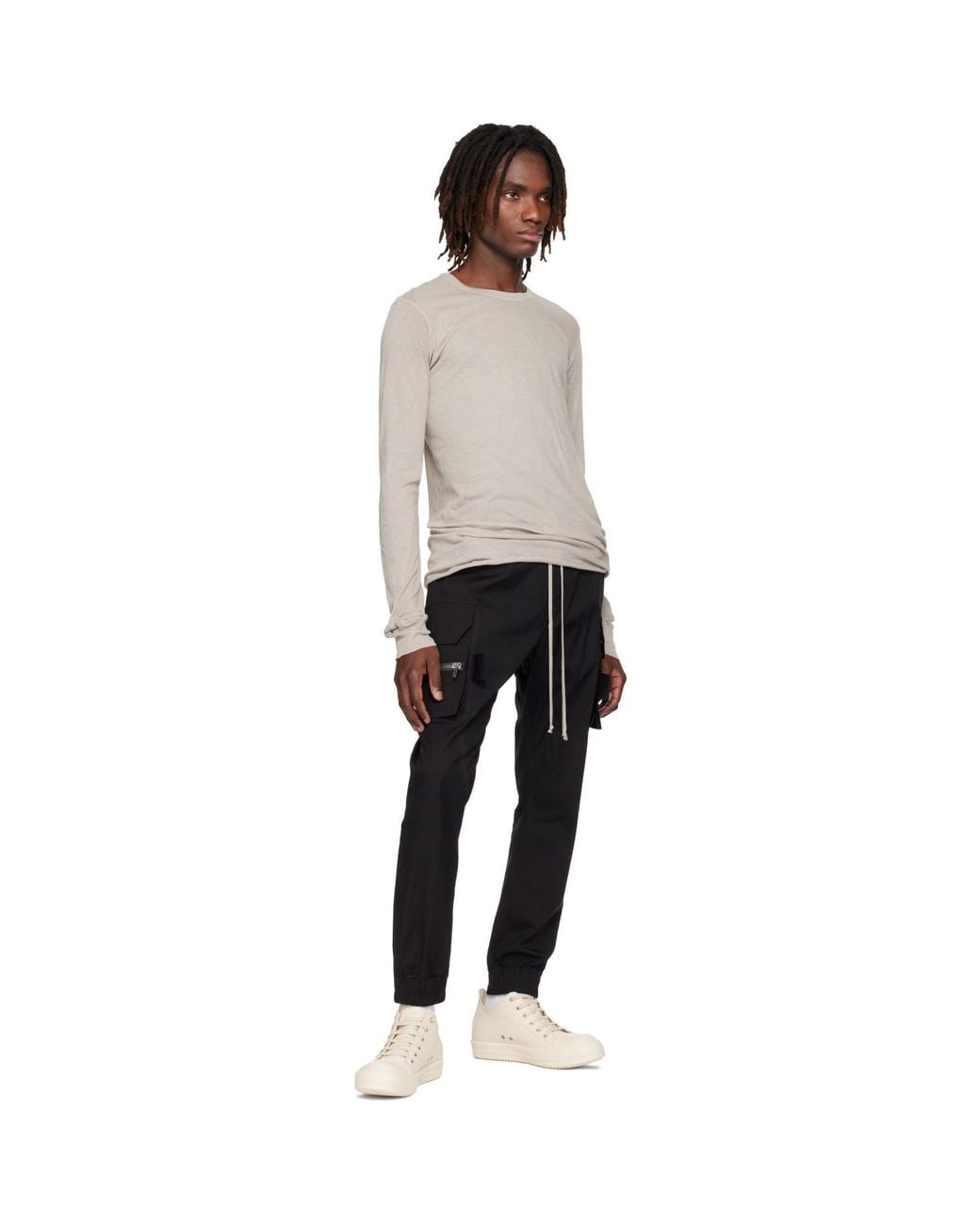 Rick Owens Black Off- Temple Basic Ls T-shirt for men