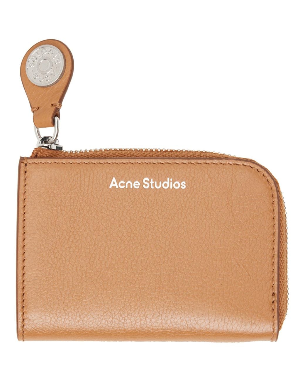 Acne Brown Compact Zip Wallet for men