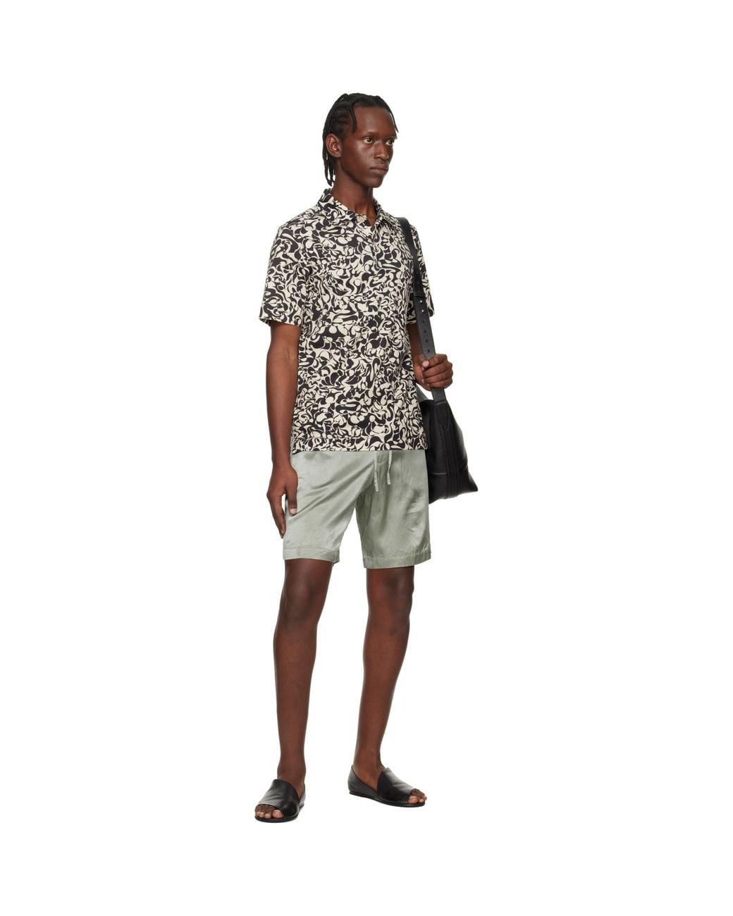 Dries Van Noten Green Viscose Cotton Shorts for men