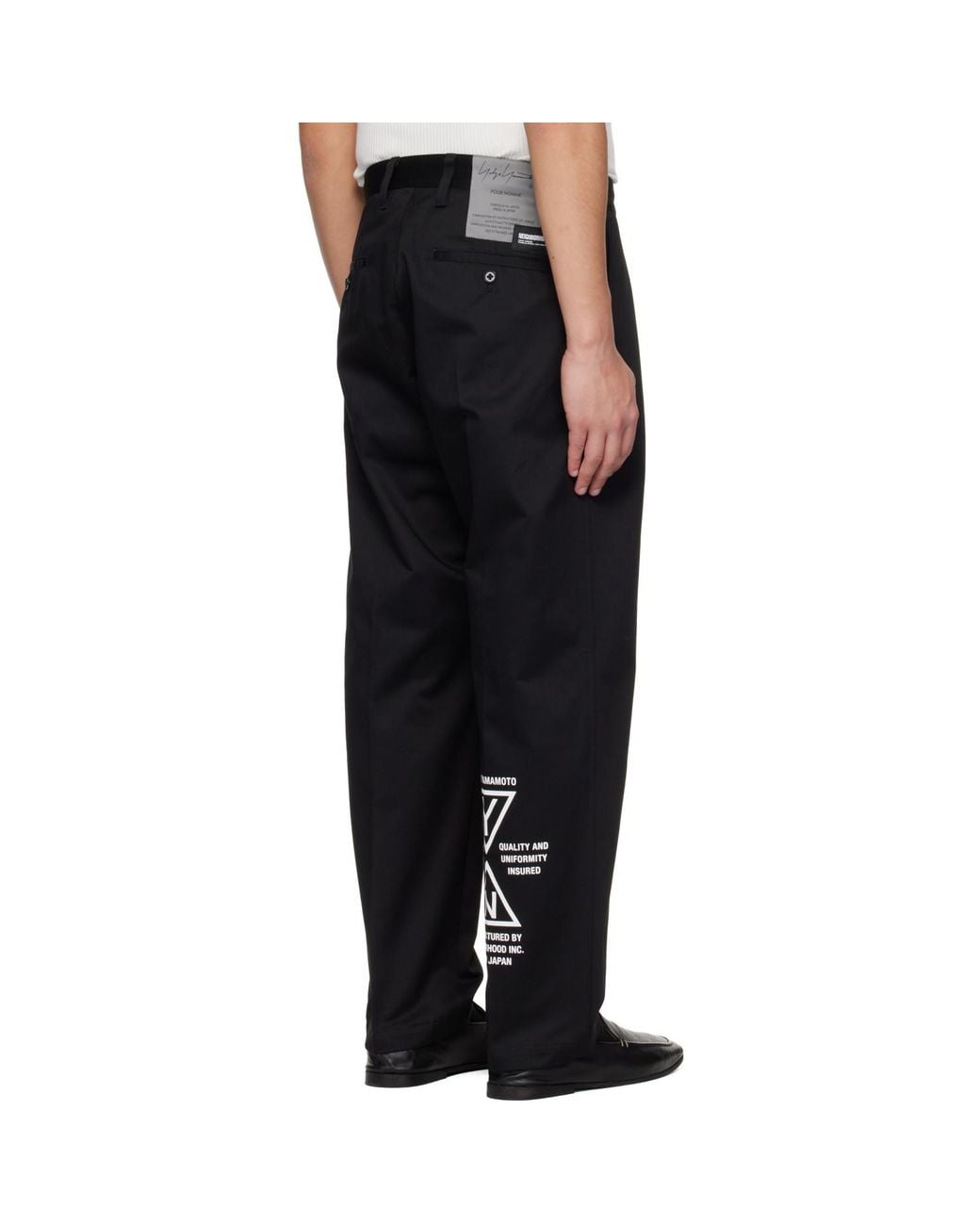 Yohji Yamamoto Black Neighborhood Edition Tuck Work Trousers for men