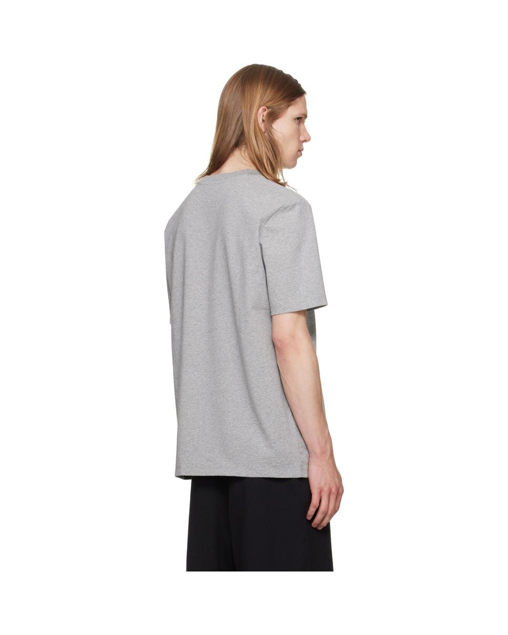 Balmain Gray Embroidered Paris' T-Shirt for men