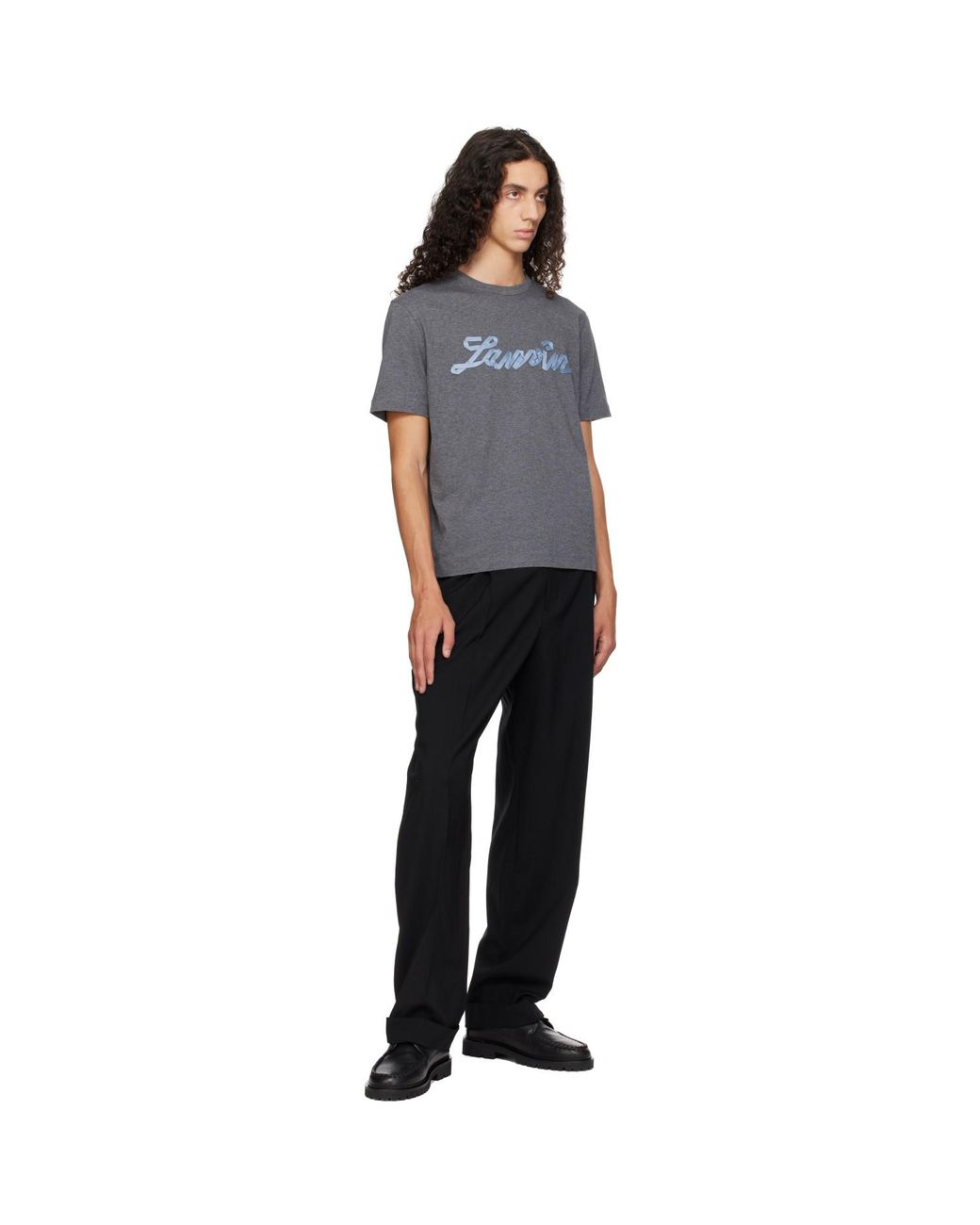 Lanvin Gray Ribbon T-Shirt for men