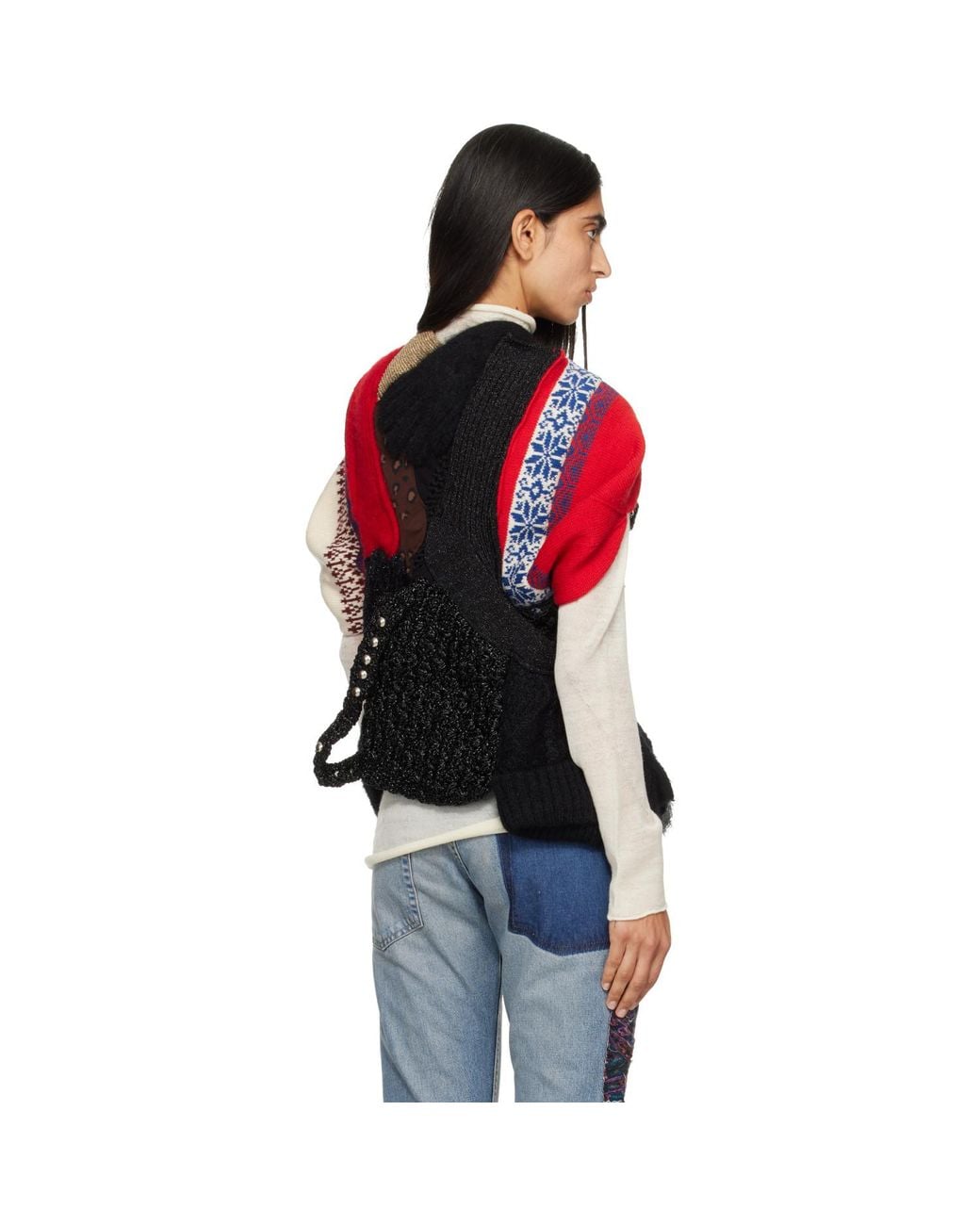 Junya Watanabe Black Patchwork Cardigan