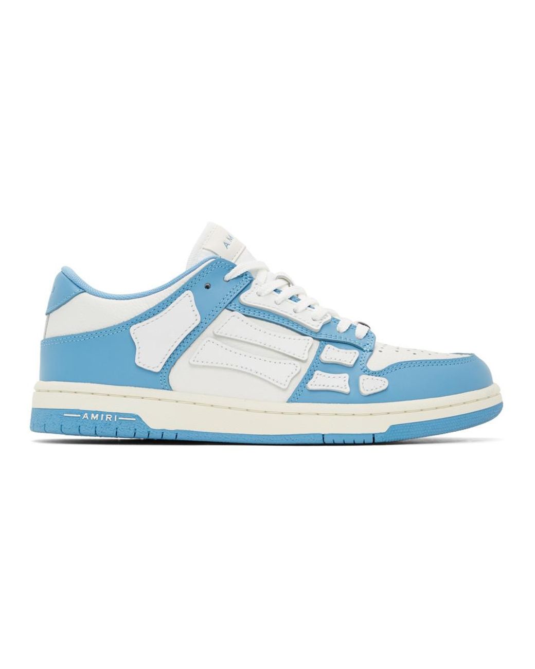 Amiri Leather Blue And White Skel Top Low Sneakers for Men - Lyst