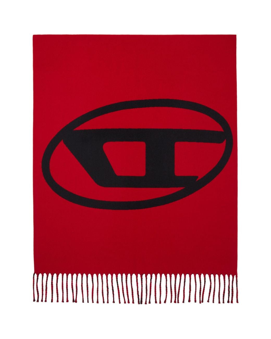 DIESEL Black Reversible Two Tone Wool Scarf for men