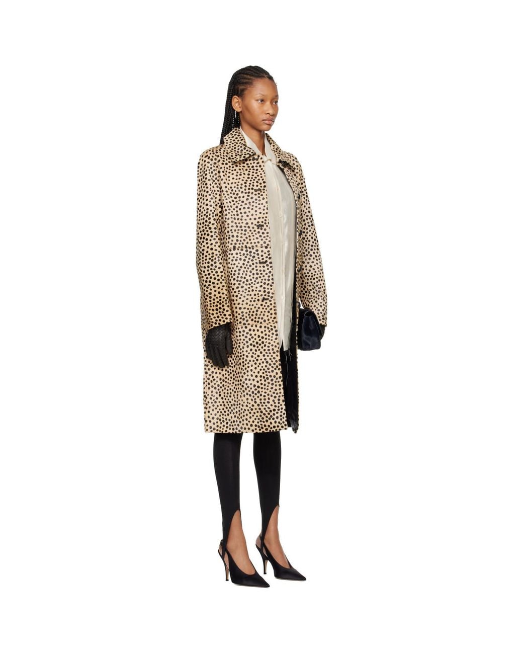 Rohe Natural Tan Cheetah Pony Hair Coat