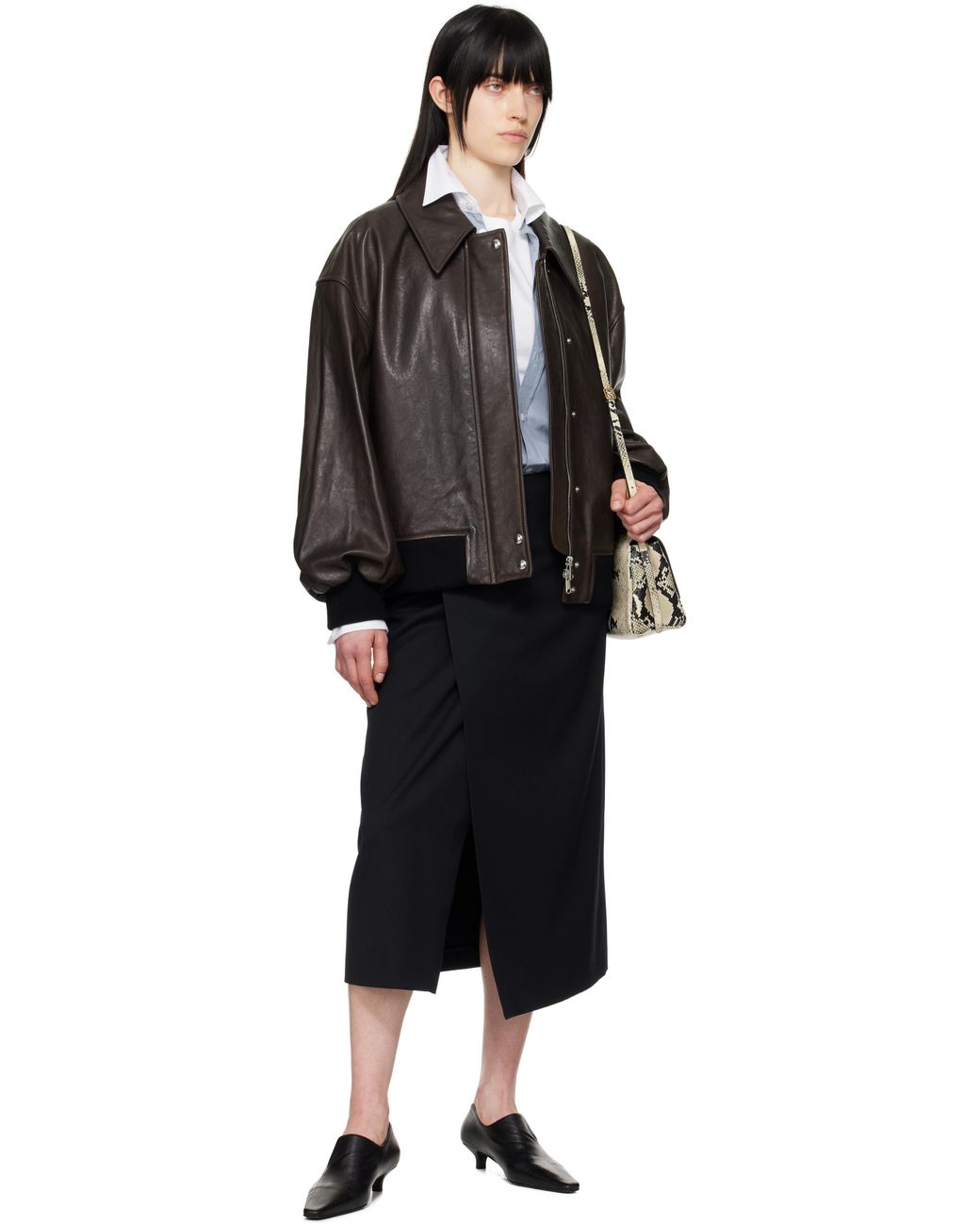 Khaite Black Shelman Leather Jacket