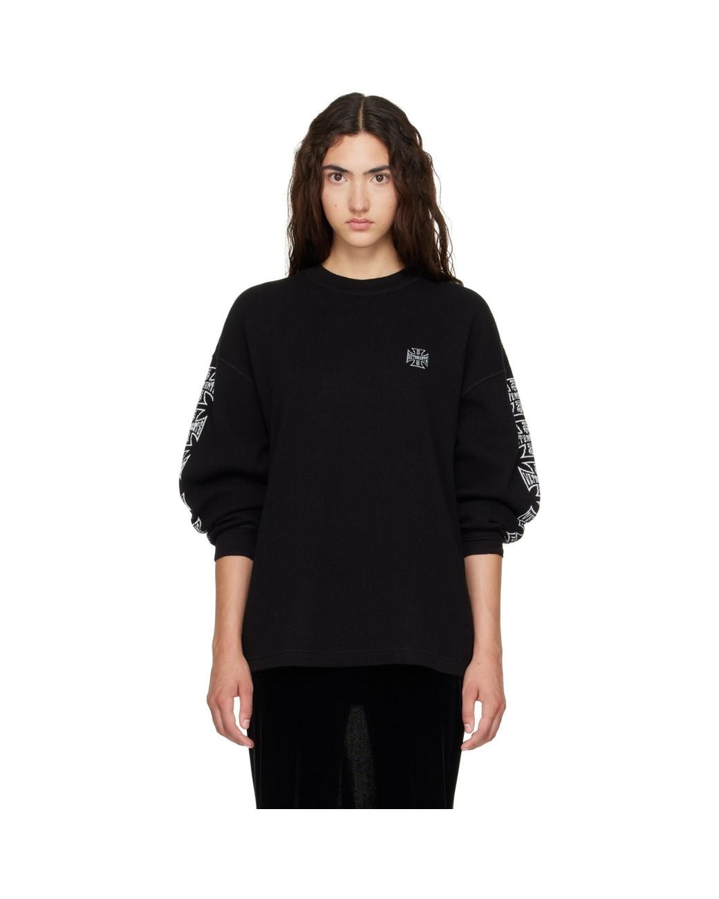 Vetements Black Biker Cross Logo Long Sleeve T-Shirt