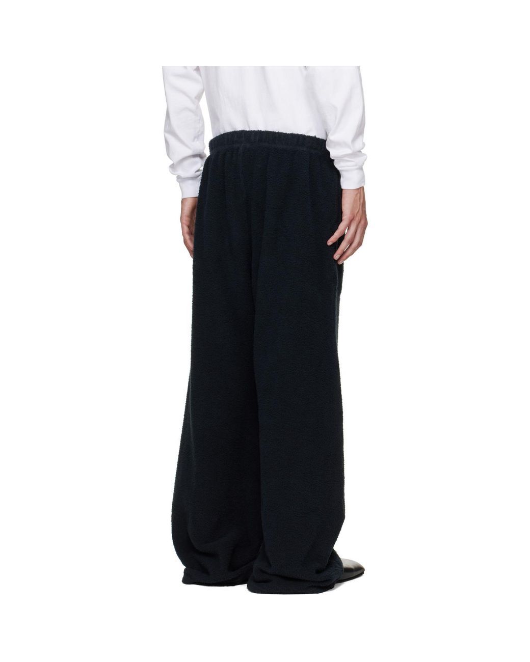 Les Tien Black Heavyweight Invert Pocket Lined Sweatpants for men