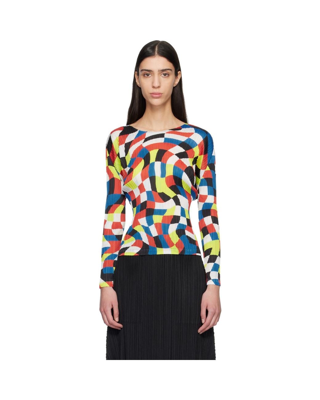 Pleats Please Issey Miyake Black Dancing Square Top