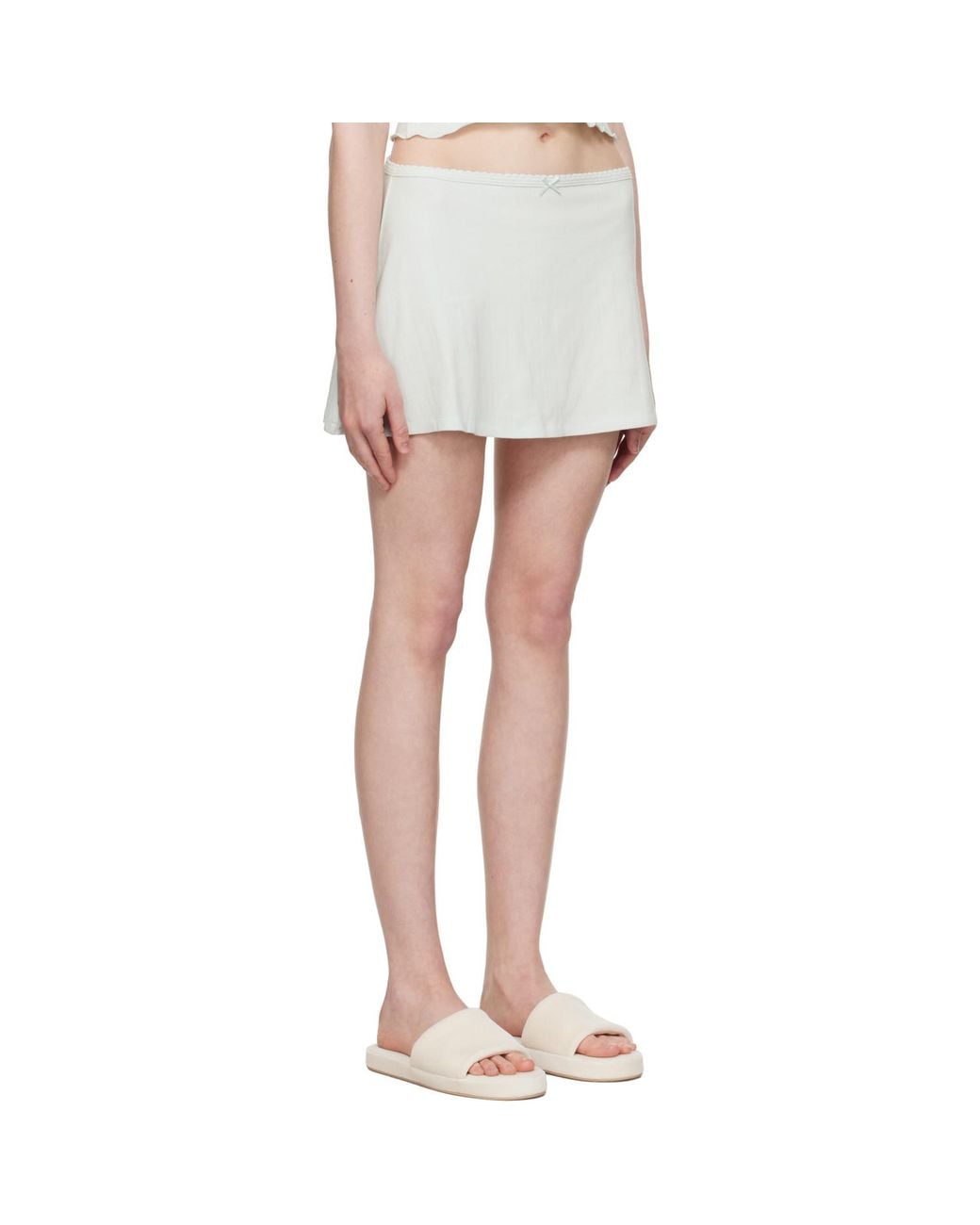 Skims White Drop Needle Pointelle Miniskirt