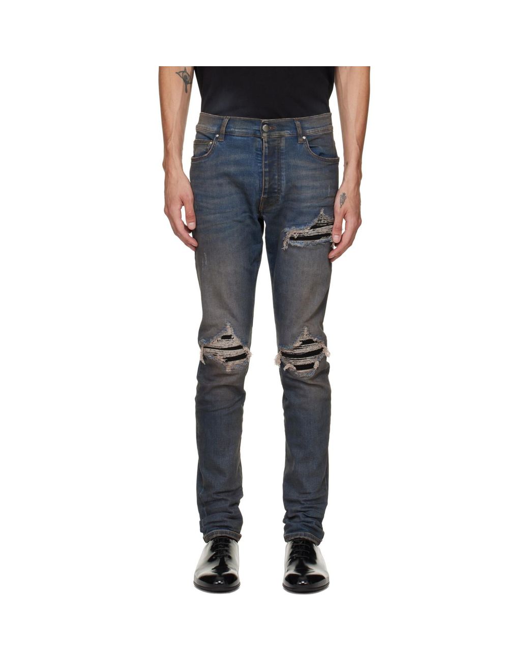 Amiri Blue Mx1 Ultrasuede Jeans for men