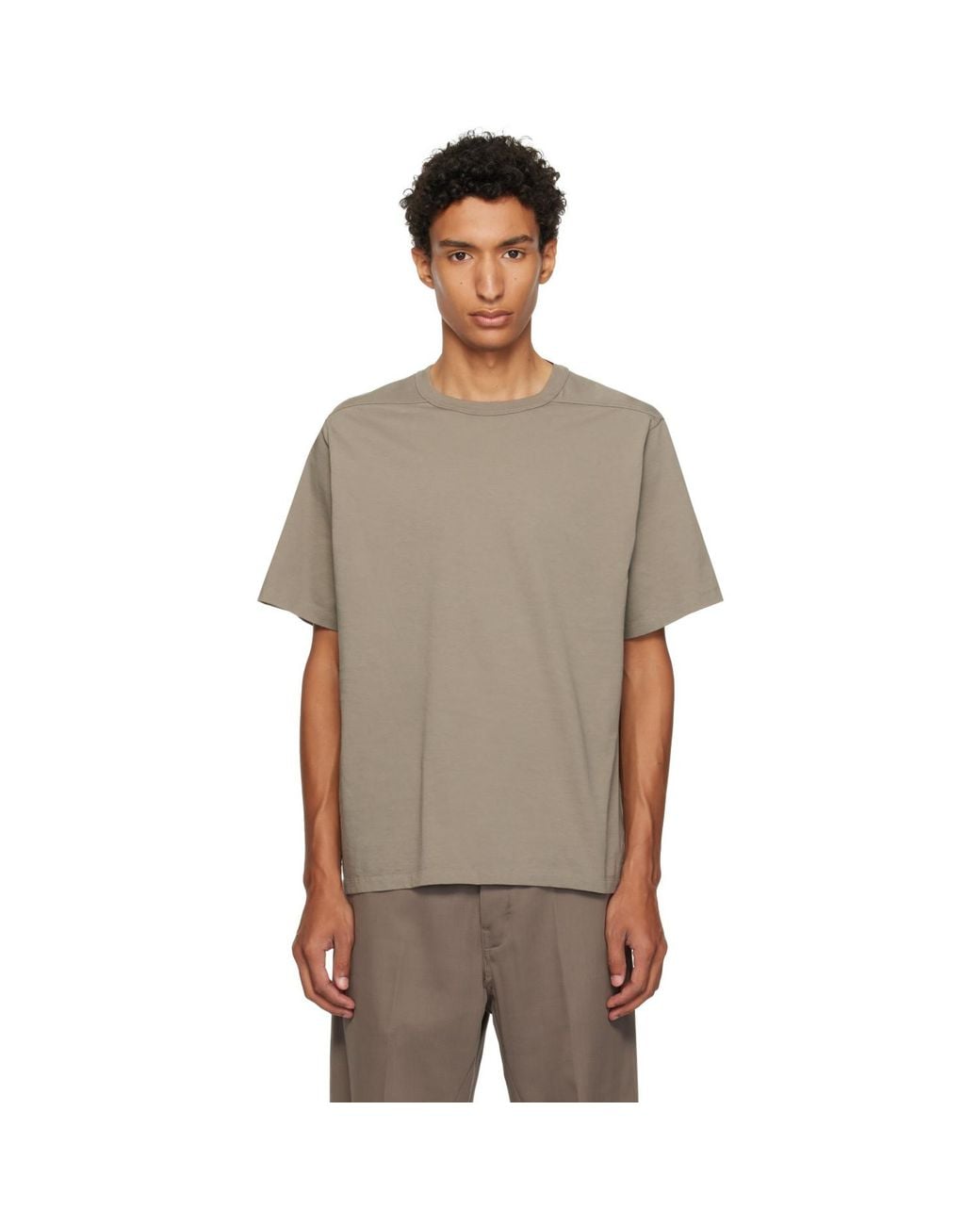 Rick Owens Gray Taupe Tower Brad T-Shirt for men