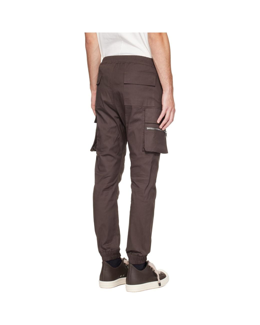 Rick Owens Gray Tower Heavy Cotton Poplin Mastodon Cargo Pants for men