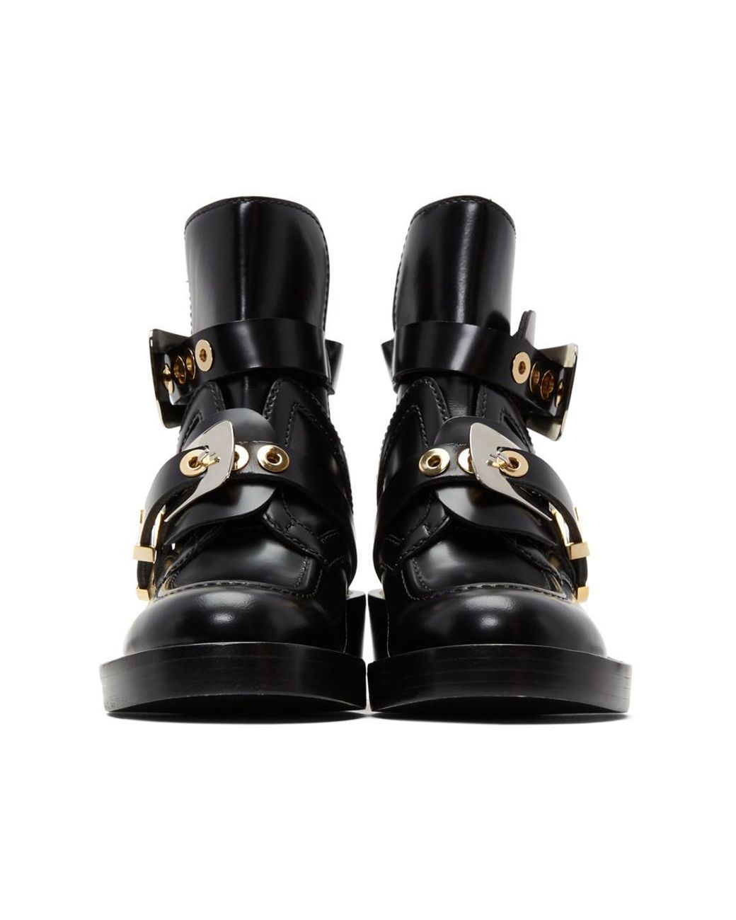 Balenciaga Black Buckles Boots Lyst