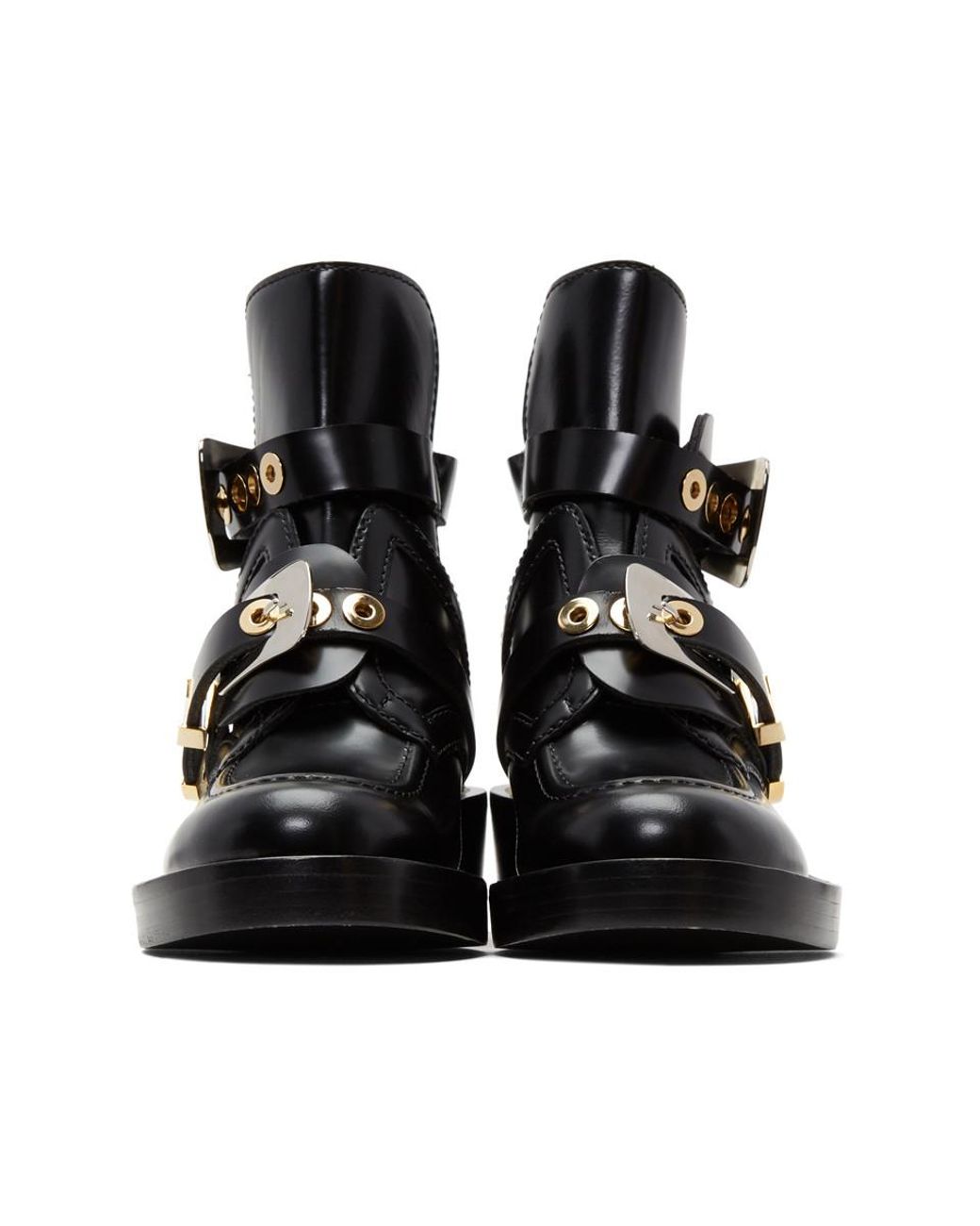 Balenciaga Black Buckles Boots | Lyst