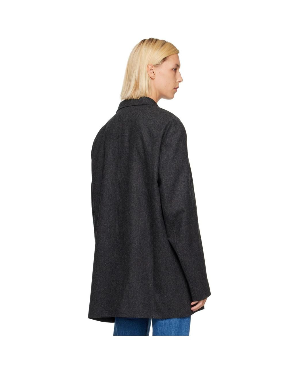 Jil Sander Black Wool Flannel Blazer