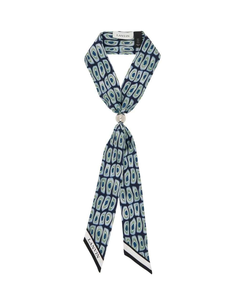 Lanvin Blue Murano Print Silk Twilly Scarf