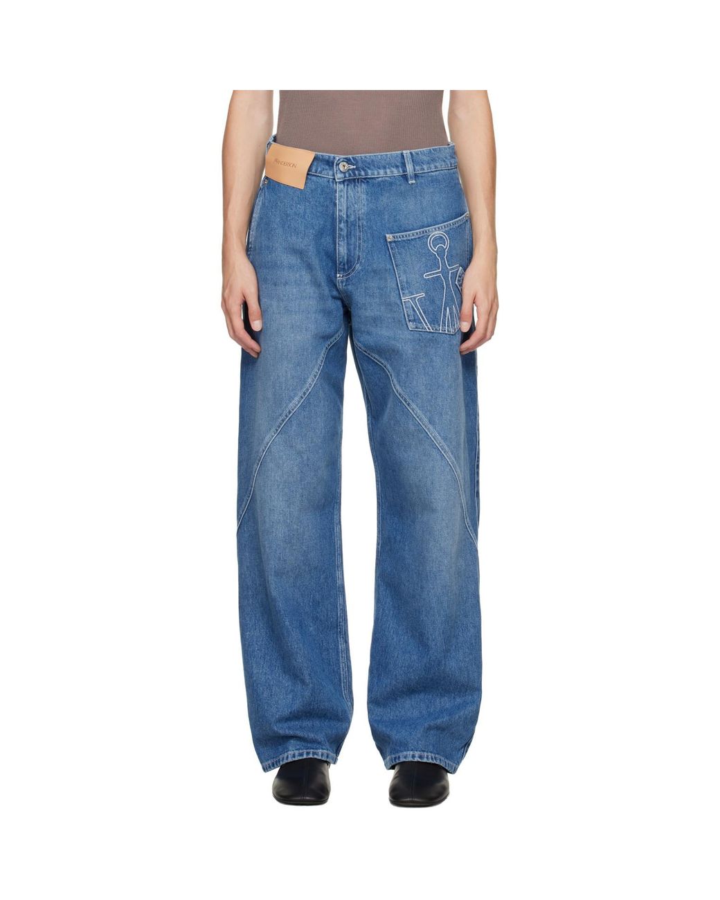 J.W. Anderson Blue Twisted Workwear Jeans for men