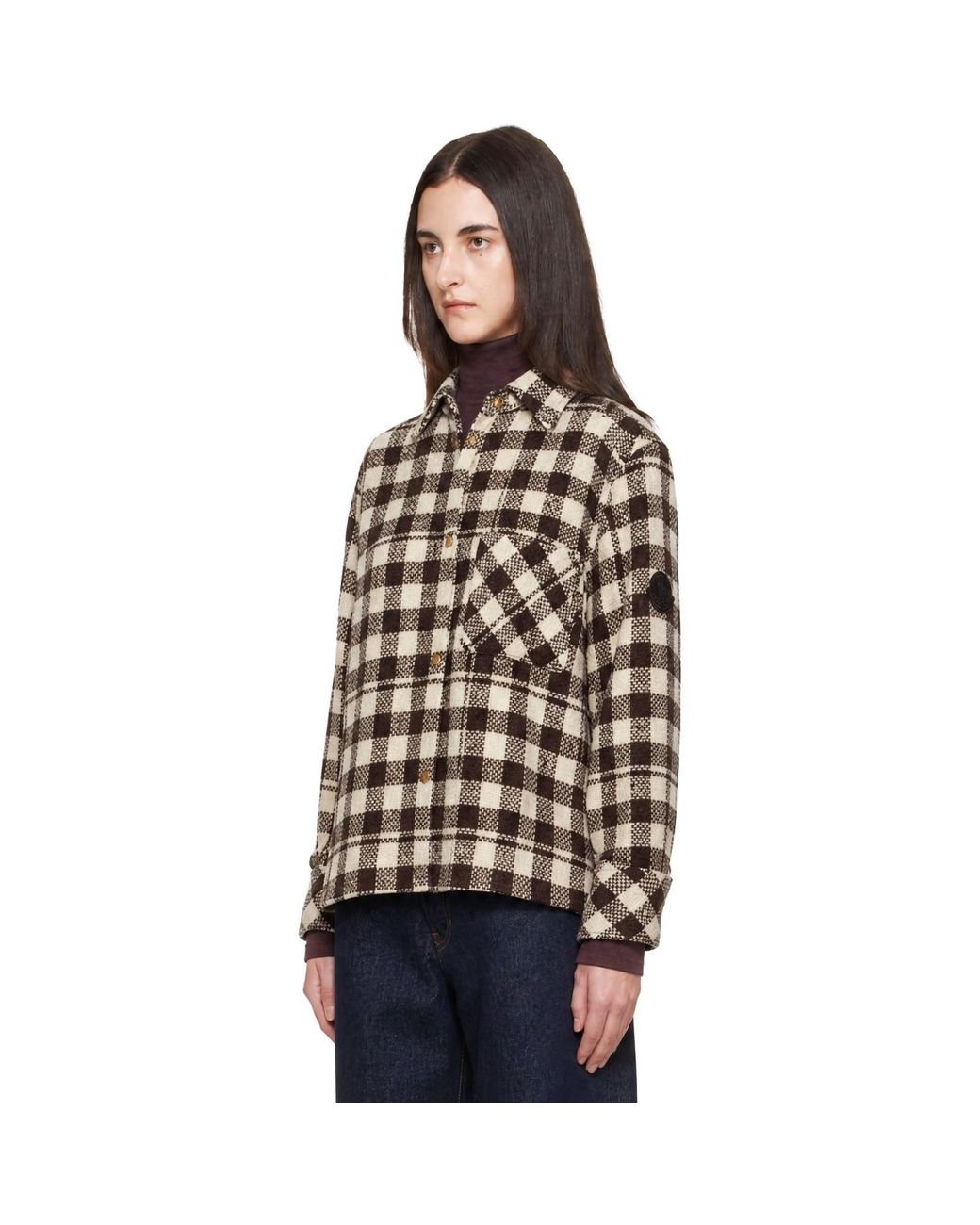 Moncler Black Check Wool Shirt