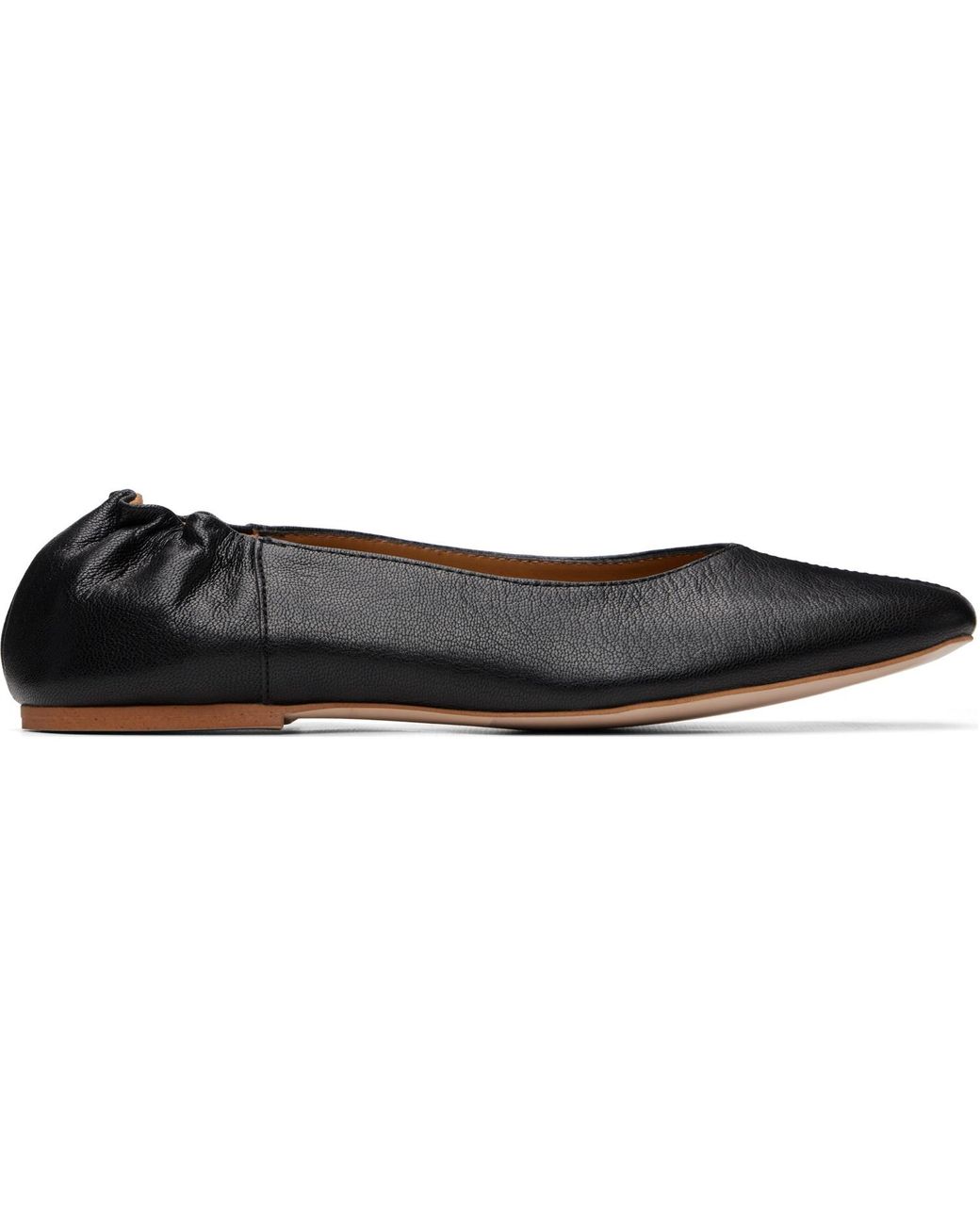 A.P.C. Black Square-Toe Leather Ballerina Flats