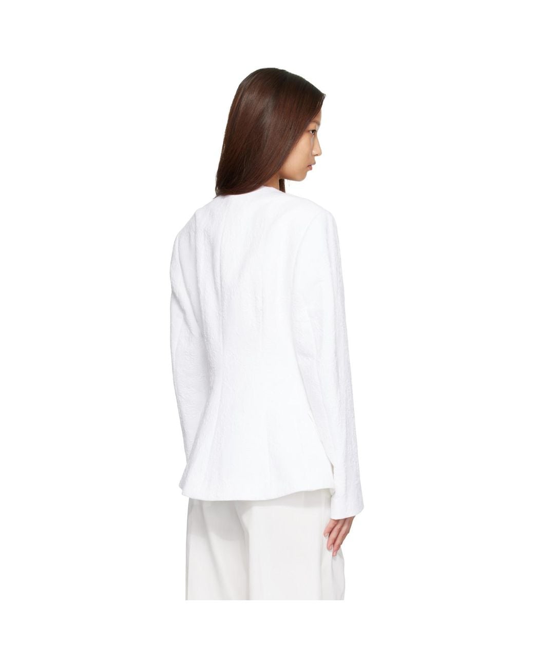 Totême White Jacquard Cotton Blazer