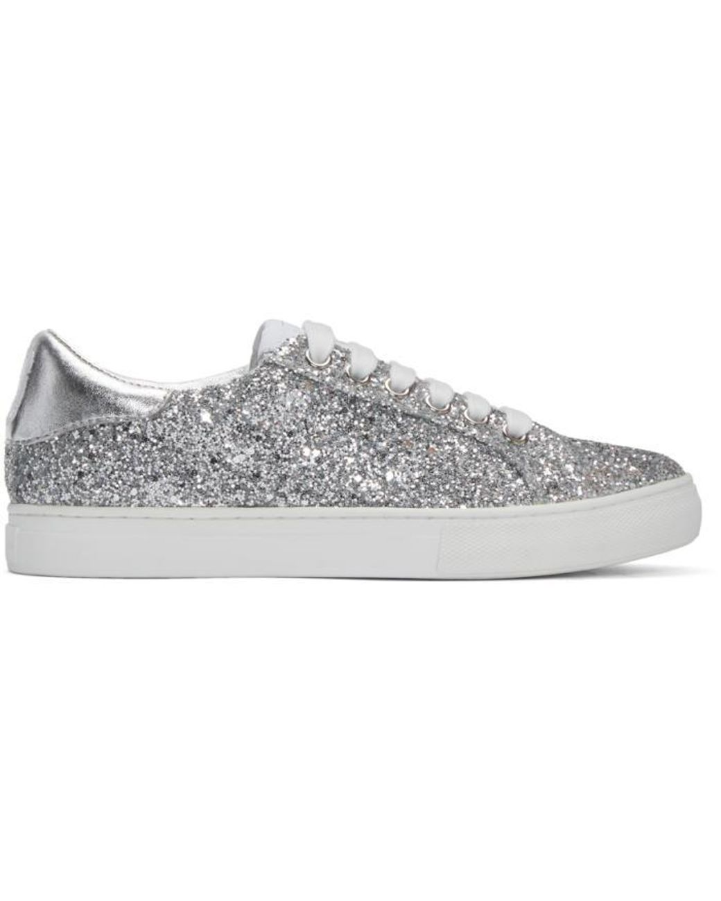 Marc Jacobs Silver Glitter Empire Sneakers in Metallic | Lyst