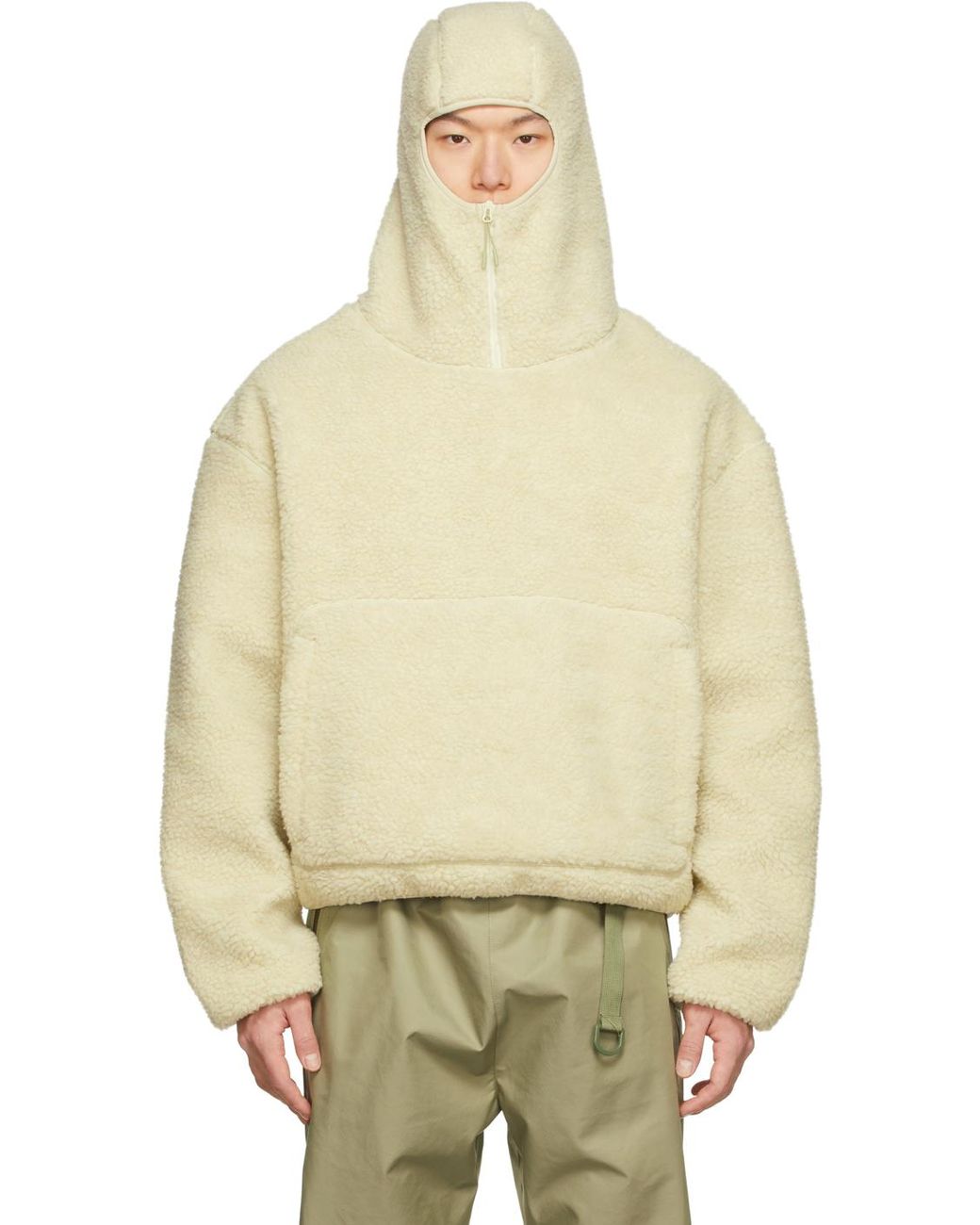 Entire studios Off-white Fleece Fluffy Hoodie in Natural for Men | Lyst