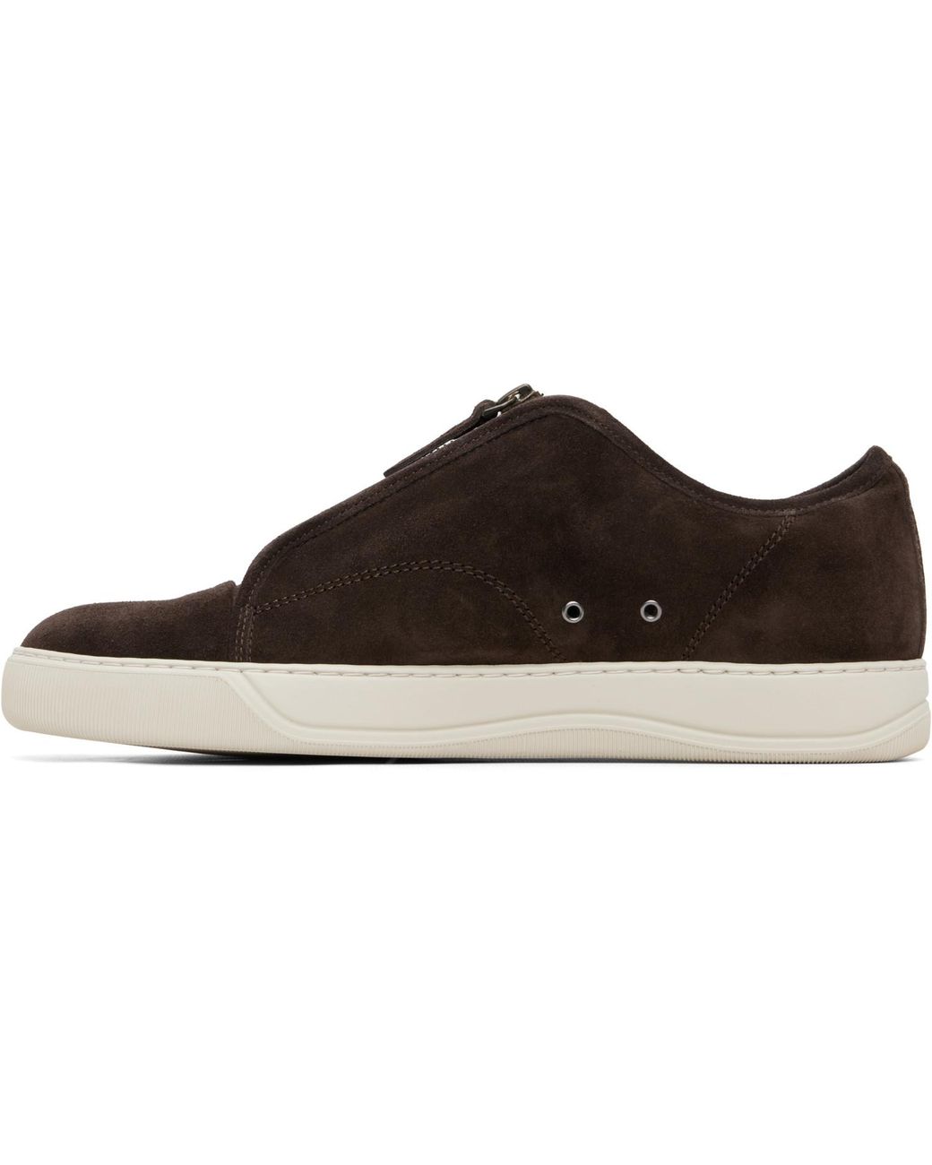 Lanvin Black Dbb1 Suede Zip Sneakers for men