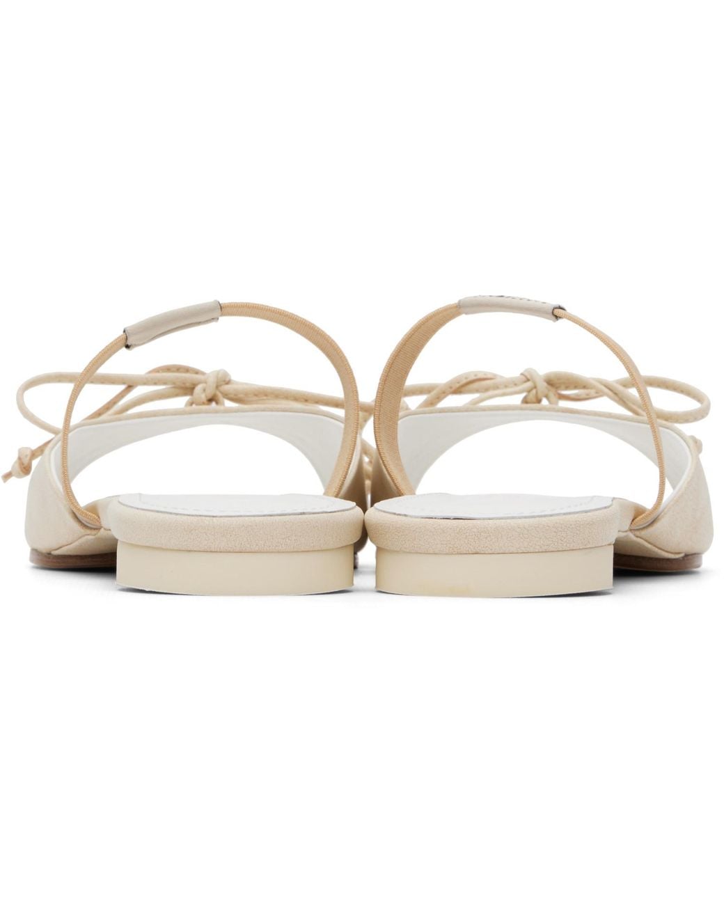 MM6 by Maison Margiela Black Off- Bow-Detailed Leather Slingback Sandals